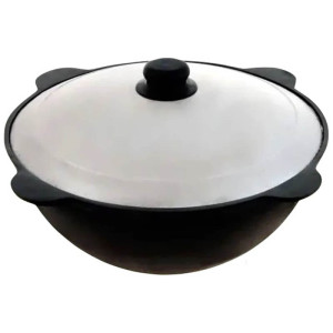 Казан Davr Metall Узбекский чугунный с крышкой, круглое дно (8 л)