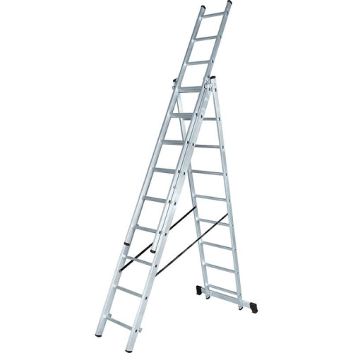Лестница-стремянка Новая высота NV 123 алюминиевая трёхсекционная 3x5 ступеней