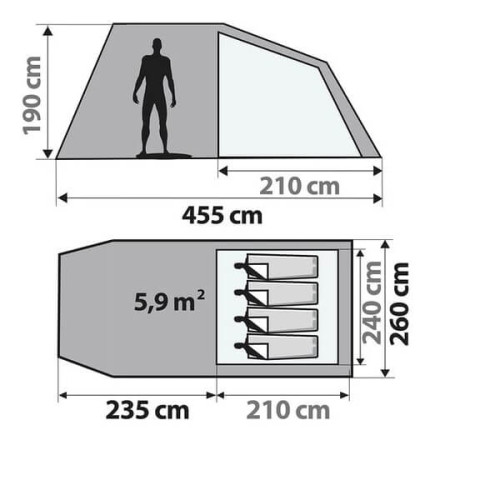 Кемпинговая палатка Quechua Arpenaz Family 4.1-8