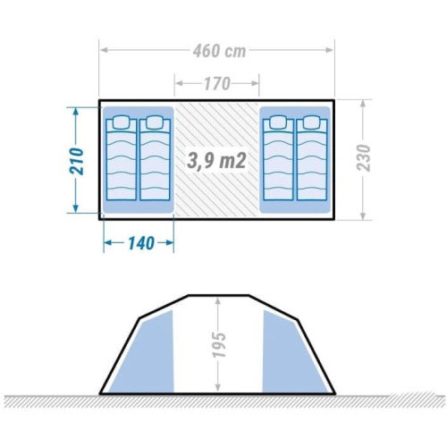 Кемпинговая палатка Quechua Arpenaz Family 4.2-15